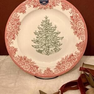Royal Stafford Christmas Tree Red and Green Dinner Plate 11”
